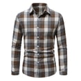 thumbnail image 5 of Purcolt Mens Flannel Plaid Shirts Vintage Casual Collared Button Down Long Sleeve Shirts Comfort Fall Winter Coat Jackets for Business Work Office, 5 of 8