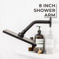 thumbnail image 5 of JS Shower Arm and Flange, 8-In. Stainless Steel Shower Head Extension Arm, Black Finish, 5 of 9