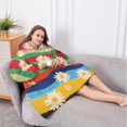 thumbnail image 5 of Oversized Wearable Blanket Hoodie,Pioneer Flower Floral Print Pattern Sherpa Blanket Hoodie with Super Pockets,Super Warm Fuzzy Pullover for Women & Men, 5 of 6