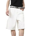 thumbnail image 7 of Zhuashum Shorts Men Knee Length Loose Vintage Solid Color Leisure Wide Legged Straight Leg Denim Shorts White Pants For Hiking, Tactical, Camping, Travel Xl, 7 of 7