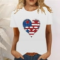 thumbnail image 2 of Cavosen Womens Crewneck Tshirt Short Sleeve Crew Neck Stars Stripes Patriotic Tee Red White and Blue Graphic Shirt Summer Loose Tops, 2 of 5