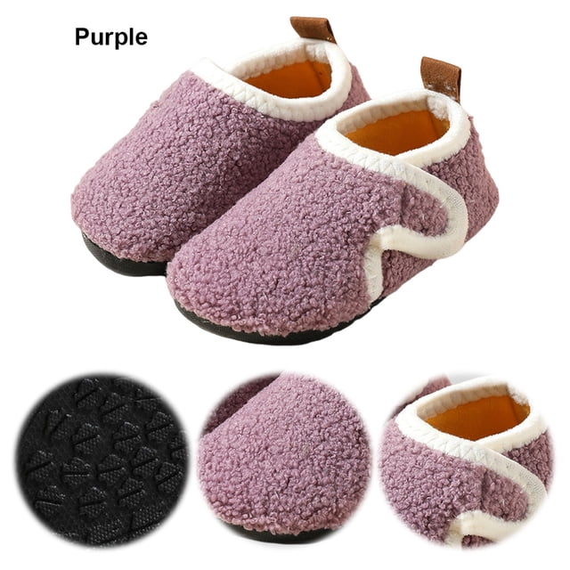 Pantuflas invierno felpa fdgzhd (15 cm tamaño interior 26-27) Púrpura