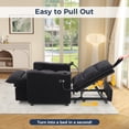 thumbnail image 6 of Ebello 3-in-1 Sleeper Sofa Bed, Corduroy Convertible Pullout Futon Couch with Adjustable Backrest, Phone Holders & USB Ports for Apartment, Small Space, 1-Seat(Black), 6 of 11