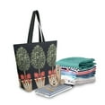 thumbnail image 2 of FORMRS Womens Canvas Tote Bag with Zipper Inner Pocket Shoulder Handbag, Beige Striped Trees, 2 of 7