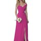 thumbnail image 1 of Vestido de noche de gasa sin mangas con cuello redondo, vestido de dama de honor de cintura delgada, vestido de Temperamnet sólido, vestido de fiesta de graduación, 1 of 5