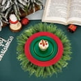 thumbnail image 2 of Deyuer Faux Cedar Placemat Dense Branches Reusable Heat-resistant Holiday Thanksgiving Christmas Party Table Decoration Round Greenery Placemat.38cm, 2 of 8