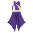 thumbnail image 6 of Haitryli Womens Praise Dance Outfit Asymmetric Hem Overlay Dress with Pants Worship Liturgical Purple 3XL, 6 of 8