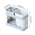 thumbnail image 3 of Cqxid Rack Under $5 Single Cup Toothbrush Toothpaste Holder Plastic Bathroom Storage Rack, 3 of 4