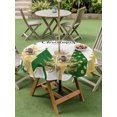 thumbnail image 3 of Outdoor Tablecloth with Umbrella Hole and Zipper, Christmas Tree Round Table Cloth 60 Inch Waterproof Tablecloth, Xmas Snowflake Winter Green Pine Tree Vintage Picnic Table Cover for Patio Camping, 3 of 7