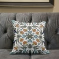 thumbnail image 5 of Venetian Flower Paisley Duo Indoor/Outdoor Pillow in White Blue 18x18, 5 of 5