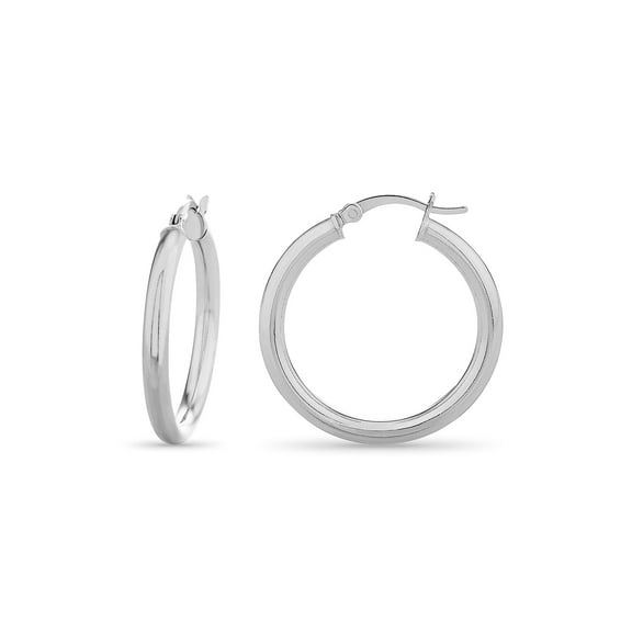 Brilliance Fine Jewelry Sterling Silver Polished Round Tubing Hoop Earrings