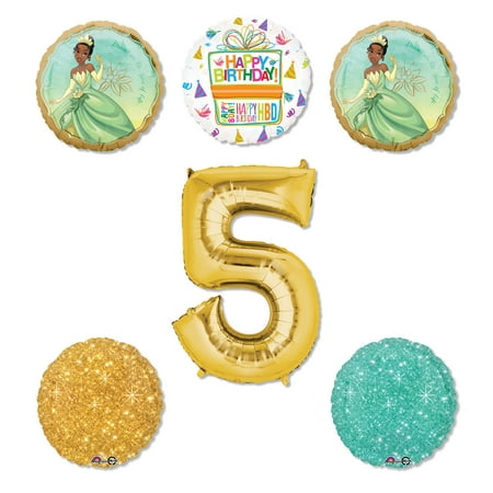 Princess Tiana Party Supplies 5th Birthday Balloon Bouquet