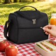 thumbnail image 3 of Square Flip-Top Crossbody Lunch Bag, Handheld Insulated Cooler Tote, Stylish Thermal Food Carrier, 3 of 5