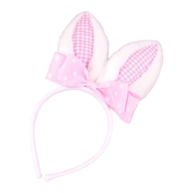 Diadema con orejas de conejo, aro para el pelo, regalo para la cabeza, diadema de Pascua para niños, disfraz con peluche