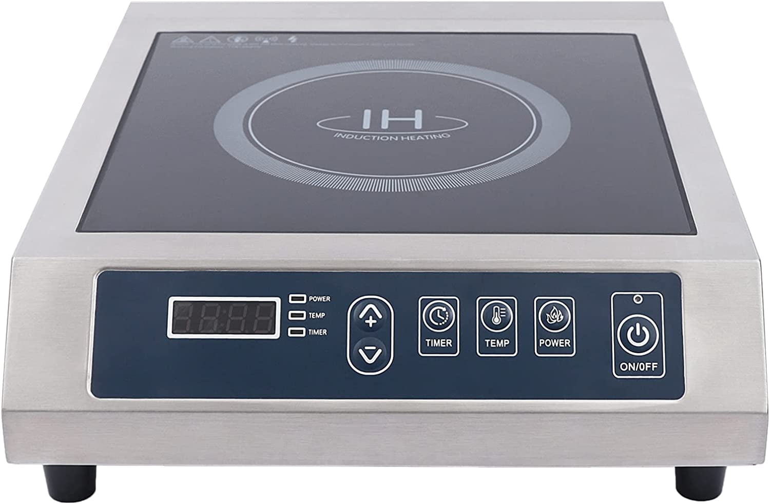 Fichiouy 3500W Induction Cooktop Portable High Power Black Crystal Panel with Precision Temperature and Time Control Induction Hob LED Displays Indicators
