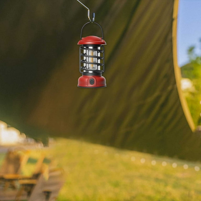 New Portable Retro Camping Lamp, USB Rechargeable Camping Lantern