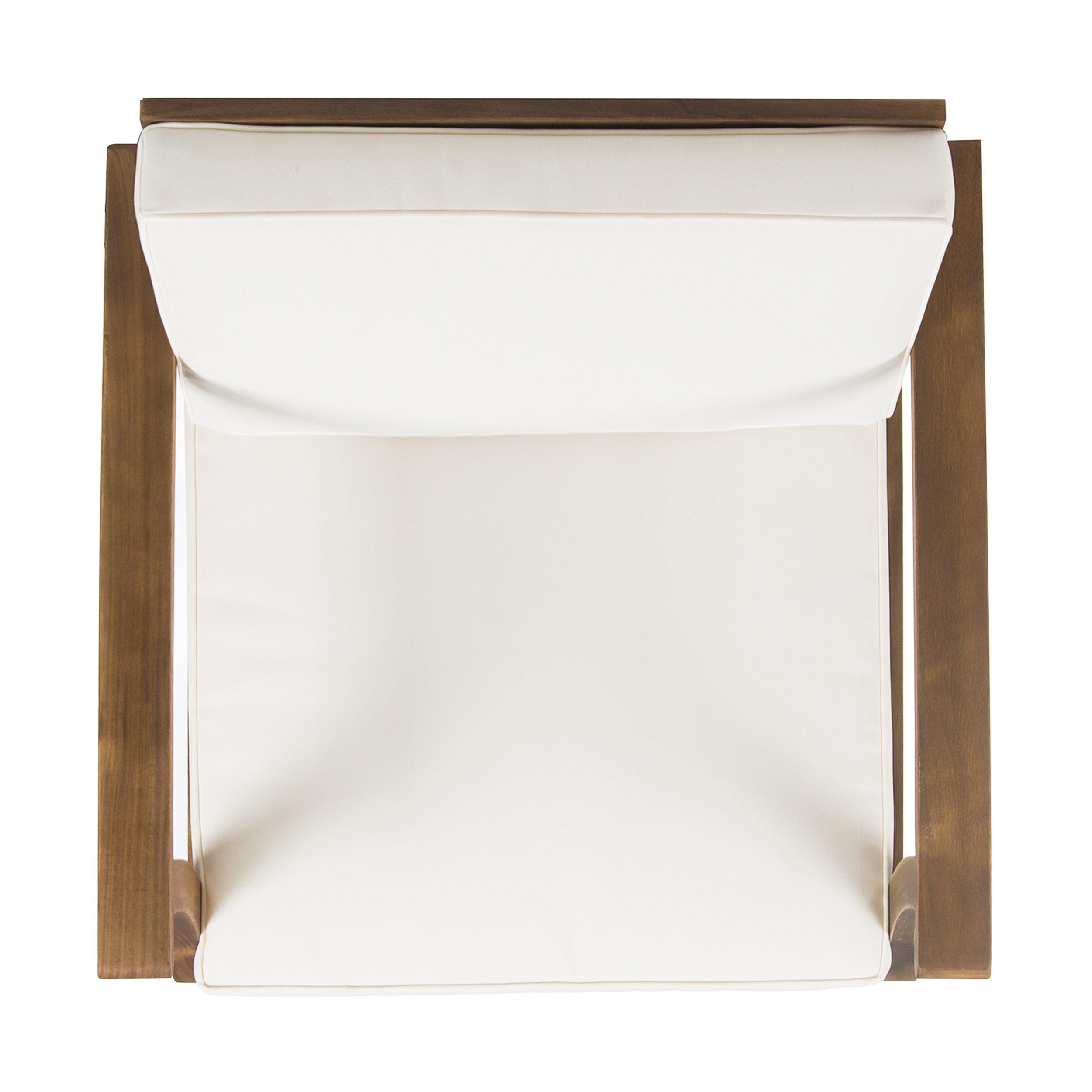 Angel Outdoor Teak Finished Acacia Wood Club Chairs with Cushions, Cream.