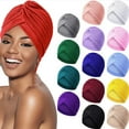 thumbnail image 2 of ZQUUVOU Stretch Turban Hats for Women Headwraps Pre Tied Bonnet Soft Chemo Head Scarf Hats Elastic Covers Wraps for Hair White, 2 of 2