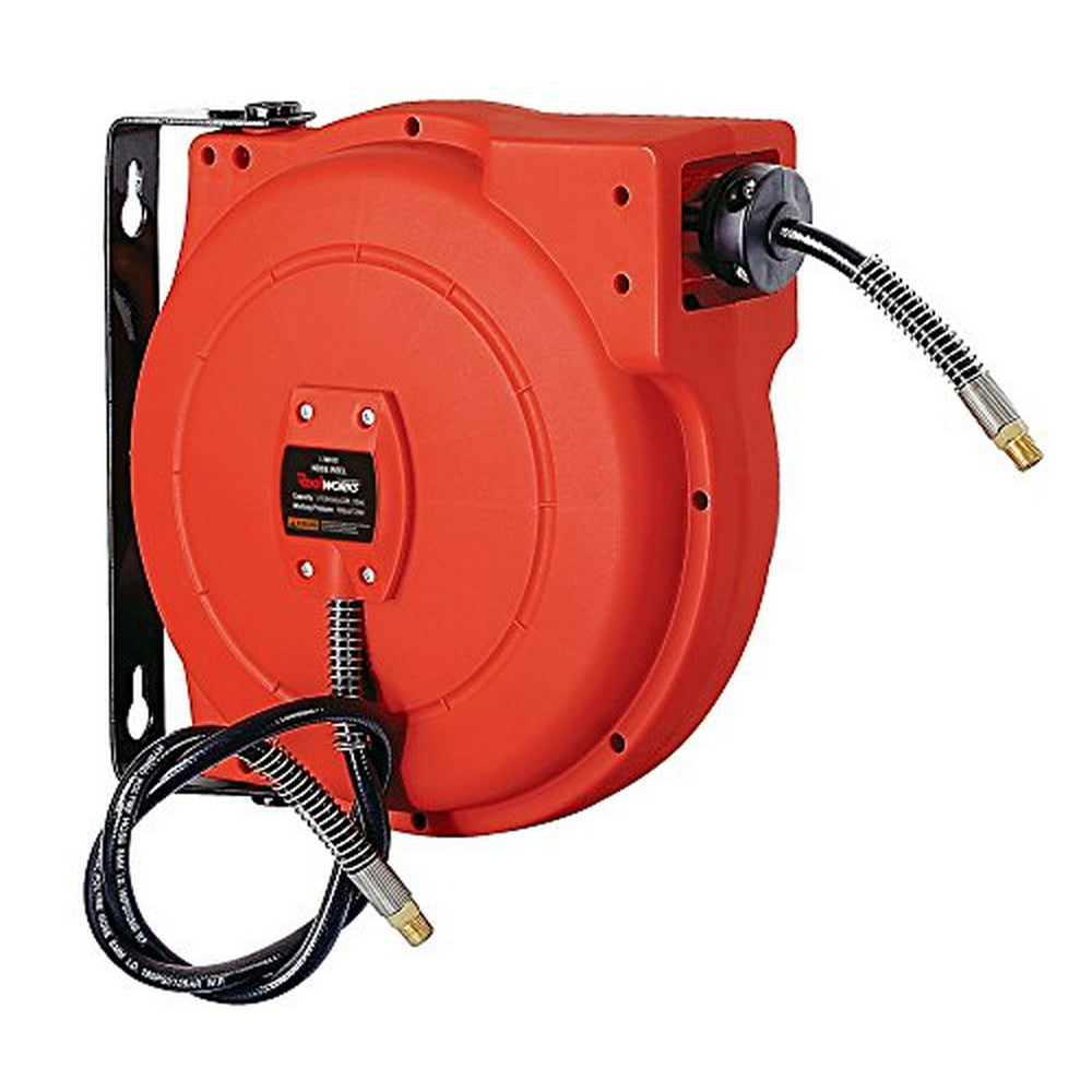 ReelWorks L705102A Plastic Retractable Air Compressor/Water Hose Reel