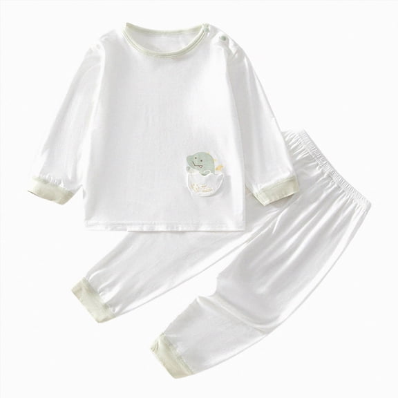 TOWED22 Two Piece Kids Pajamas Graphic Print Boys Girls Pajama Set Toddler Sleepwear for Fall and Winter Seasons 3 6 9 12 18 24 Months 2 3 4 5 6 7 8 9 Years(White,3-6 M)