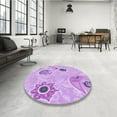 thumbnail image 4 of Ahgly Company Machine Washable Indoor Rectangle Transitional Purple Area Rugs, 4' x 6', 4 of 7