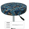 thumbnail image 2 of Uemuo Blue Leaves A Pattern Round Bar Stool Seat Covers Washable Stool Cushion Slipcover Elastic Bar Chair Covers-12 inch, 2 of 7