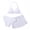 A-White, variant on Girls Swimsuits with Cover Up Skirt 3 Piece Halter Triangle Bathing Suits Bikini Set for Size 5-13