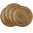 thumbnail image 5 of Saro Lifestyle Dot Rim Metal Charger Plates (Set of 4) Gold, 5 of 5