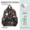 thumbnail image 5 of Basketball and Silhouette Black Pattern Cute School Backpack Bag for School with Padded Back and Adjustable Shoulder Straps 15.25"x11.5"x5.25", 5 of 5