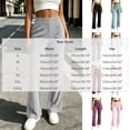 thumbnail image 4 of Oksale Ribbed Pants Women Stretch High Waist Summer Casual Pants Cozy Straight Leg Lounge Trousers White L, 4 of 8