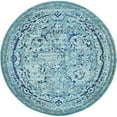 thumbnail image 1 of Unique Loom Medici Distressed Rug 8' x 8' Round Light Blue/Turquoise, 1 of 5