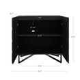 thumbnail image 4 of Nathan James Wolfie Wooden Contemporary Entryway Cabinet, Living Room Storage Cabinet or Dining Room Buffet with Sculpted Doors and Metal Legs, Black Oak, 4 of 6