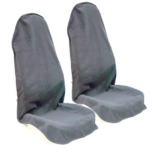 Funda de asiento de coche LoyaGour, toalla de sudor impermeable gris, 2 unidades