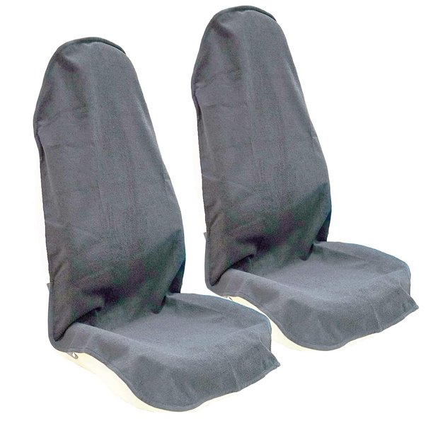 Funda de asiento de coche LoyaGour, toalla de sudor impermeable gris, 2 unidades