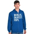 thumbnail image 5 of Worlds Okayest Pops Grandfather Zip Hoodie Sweatshirt Men Brisco Brands M, 5 of 6