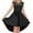#0044-Black, variant on Favoffer Summer Girl's Ruffle Sleeve Mesh A-Line Dress - Belted Casual Party Dress with Pockets for Daily, Vacation, Big Kids 5-14Y