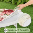 thumbnail image 5 of Pioneer Flower Floral Print Pattern Round Fitted Tablecloth with Elastic Edge,Dining Table Cover Waterproof,Outdoor Round Tablecloth for Camping,Dining,Indoor and Outdoor, 5 of 7