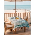 thumbnail image 2 of Outdoor Tablecloth with Umbrella Hole for Patio/Picnic/Party, Blue Eucalyptus Leaves Waterproof Table Cloth Rectangle Table Cover Washable, Weeping Summer Botanical Watercolor Rustic (54"x 80"), 2 of 8