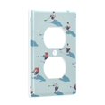 thumbnail image 2 of Yayeee Duplex Wall Plate 1-Gang 4.5"x2.7" Home Receptacle Light Switch Decorative Outlet Cover, Blue Ice Hockey, 2 of 7