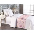 thumbnail image 2 of Nature Bed Runner, Floral Theme Colorful Tropical-Like Flowers and Leaves Illustration, Decorative Accent Bedding Scarf for Hotels Homes & Guest Rooms, Twin, Dried Rose and Earth Yellow, by Ambesonne, 2 of 3