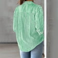 thumbnail image 6 of Jzuxvd Womens Button Down Shirts Gauze Cotton Dress Shirt Long Sleeve Oversized Solid Tunic Tops with Pockets Mint Green XL, 6 of 8