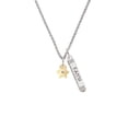 thumbnail image 2 of Delight Jewelry Goldtone Hexagram Star Silvertone Believe Faith Prayer Hope Bar Charm Necklace, 23", 2 of 4