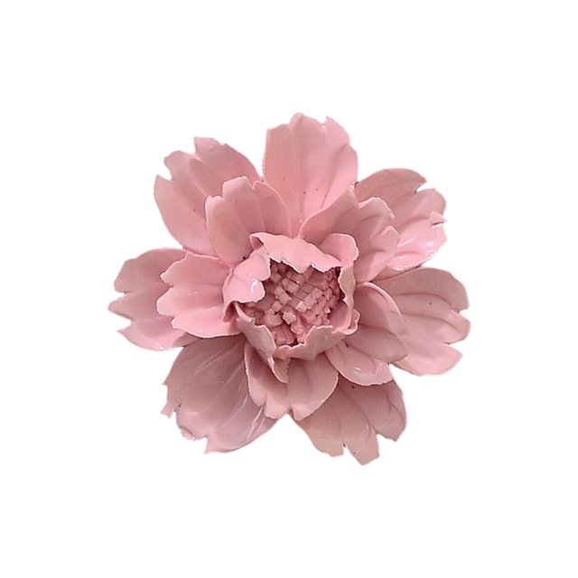 Naiovety Flores de cerámica tridimensional para colgar en la pared, manualidades pastorales para el hogar, adhesivo para el salón, TV, Decoración del hogar Rosado Medio