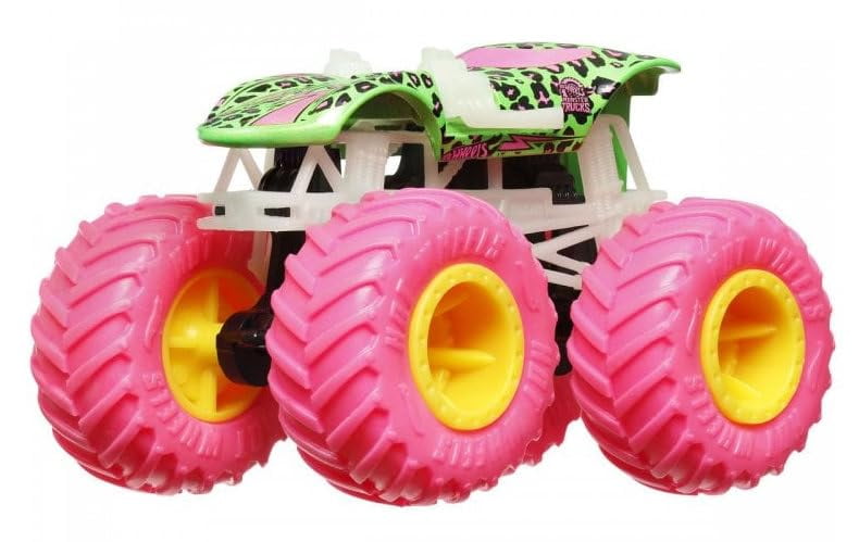 Hot Wheels Monster Trucks Glow in The Dark Collection, 5-Pack Set, Podium Crasher, Shark Wreak, Haul Y'all, Twin Mill, Night Shifter, Ages 3+ JFX08-979D