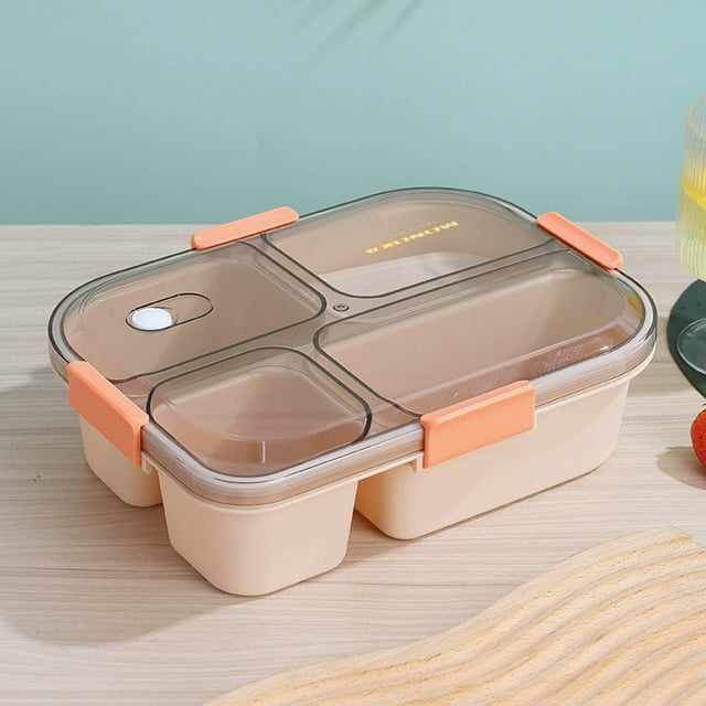 Dvkptbk Lunch Box for Office Workers Microwave Oven Heating Special Bento Box Partition Type with Rice Lunch Box Fresh-Keeping Box Food Grade Camping Essentials