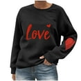 thumbnail image 2 of FDGIU ‌Valentine's Day Shirt Women, Heart Print Long Sleeve T-Shirt with Crew Neck for Valentine's Outfit & Casual Wear, 2 of 5