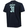 thumbnail image 3 of Men's Fanatics Philipp Grubauer Deep Sea Blue Seattle Kraken Big & Tall Name & Number T-Shirt, 3 of 3