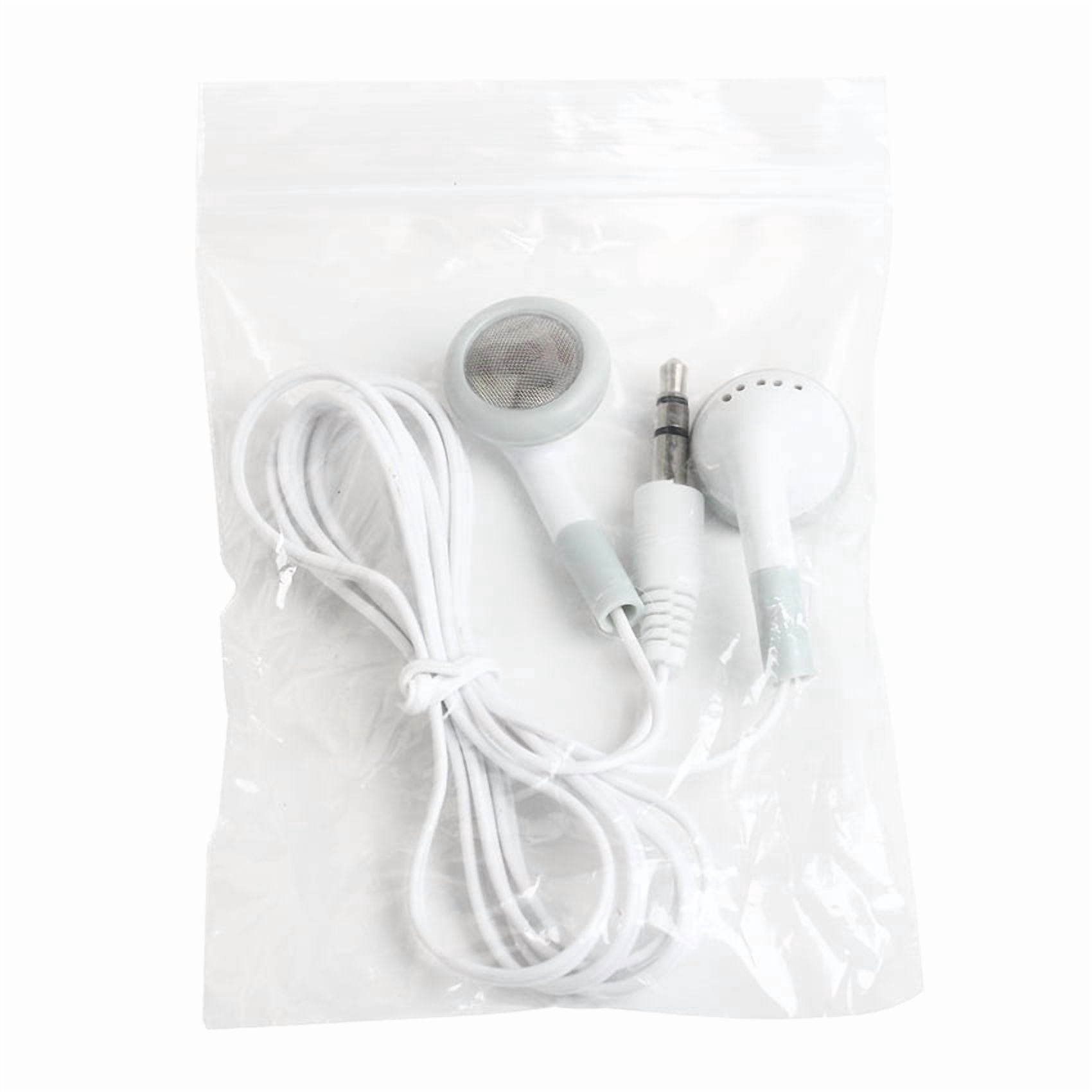 Wired earbuds for school, 100 Pack bulk disposable headphones for classroom (white)
