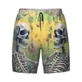 thumbnail image 4 of Lsque Mens Swim Trunks Flower Butterfly Skull Couple Pattern - Bathing Suit Compression Liner - Beach Swim Shorts Swimwear - (S-3XL) - Stretch Quick Dry -, 4 of 9