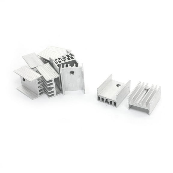 Silver Tone Aluminium Heat Diffuse Heatsink 20mm x 15mm x 10mm 10 Pcs